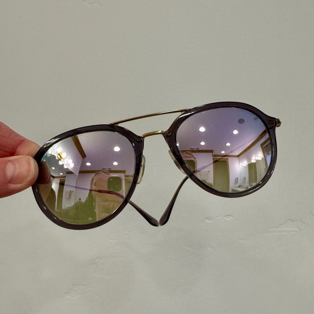 Ray-Ban Sunglasses - Aviator Style Frame in Transparent Purple